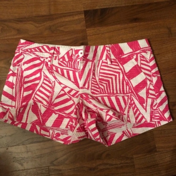 Lilly Pulitzer Walsh Pink White Yacht Sea Shorts - Picture 1 of 6